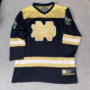 Colosseum Youth Notre Dame Fighting Irish Hockey Jersey Medium Navy Gold White